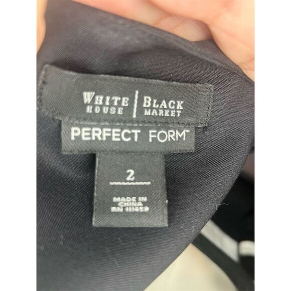 White House Black Market Women's Black Sheath Mini Dress Size 2 - Standard Size - Picture 6 of 9
